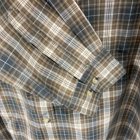 Vintage Timberland Mens Plaid Check Long Sleeve Shirt Browns Large LG Fall 2000 - Picture 4 of 8